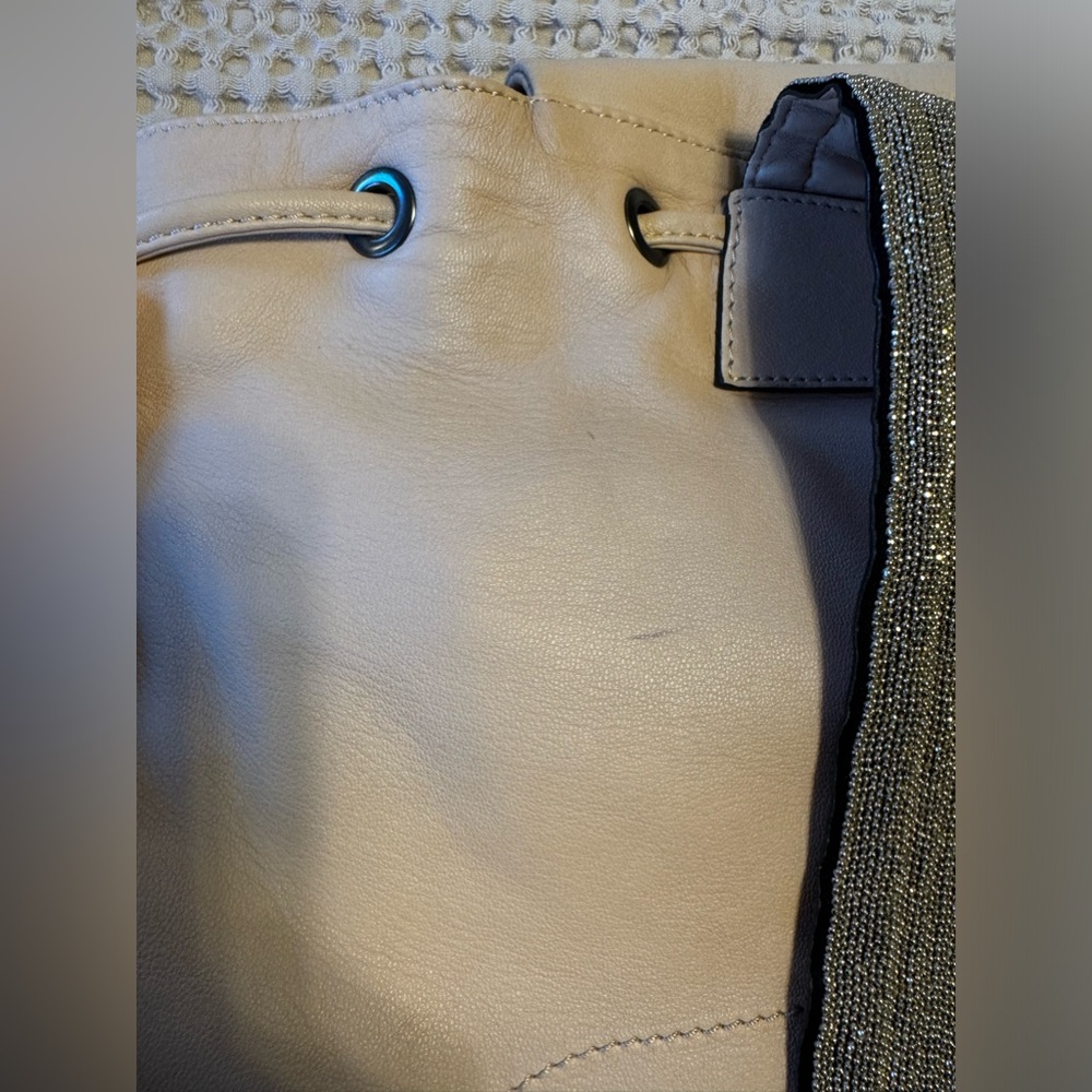 ❌SOLD❌Brunello Cucinelli Lambskin Backpack w/Monili Straps Off White - Picture 7 of 10